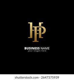 Logotipo criativo da letra H e P, design de monograma de luxo.