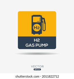 Creative (H2 gas pump) Icon ,Vector sign.