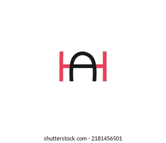 Design des Creative HA- oder AH-Buchstaben-Logos, Vektorvorlage
