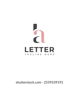 Creative HA, AH letter logo design template elements. Modern abstract digital alphabet letter logo