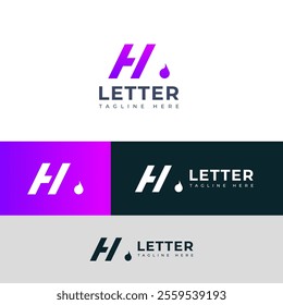 Creative HA, AH letter logo design template elements. Modern abstract digital alphabet letter logo