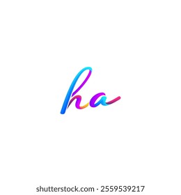 Creative HA, AH letter logo design template elements. Modern abstract digital alphabet letter logo