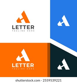 Creative HA, AH letter logo design template elements. Modern abstract digital alphabet letter logo