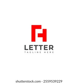 Creative HA, AH letter logo design template elements. Modern abstract digital alphabet letter logo