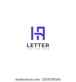 Creative HA, AH letter logo design template elements. Modern abstract digital alphabet letter logo