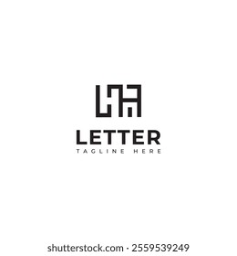 Creative HA, AH letter logo design template elements. Modern abstract digital alphabet letter logo