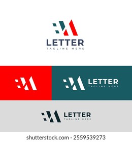 Creative HA, AH letter logo design template elements. Modern abstract digital alphabet letter logo