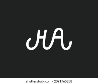 Vorlage für Vektordesign für Creative HA-Buchstaben-Logo