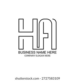 Kreatives HA-Logo-Design, modernes minimalistisches Branding, einzigartiges ha-Symbol, professionelle HA-Identität, saubere, vielseitige visuelle Identität