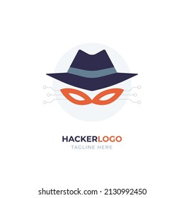 Creative hacker logo design vector