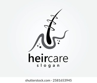 creative hair care logo, strands of hair logo for hair salon, hair treatment, spa, and others logo template