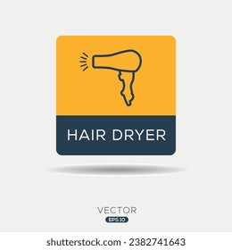 Creative (Hair dryer) Icon ,Vector sign.