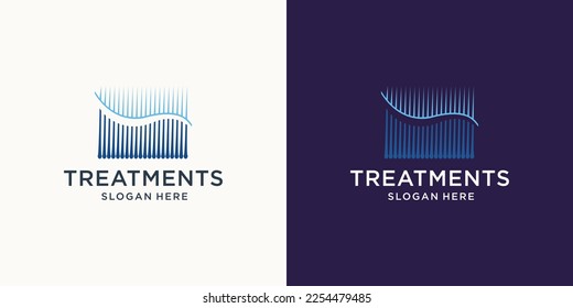 Creative hair follicle logo. hair diagnostic center. beauty salon, clinic, split ends,