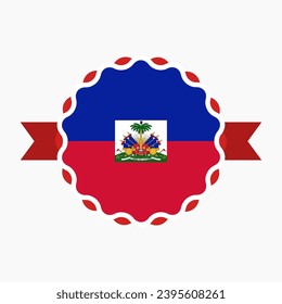 Creative Haiti Flag Emblem Badge
