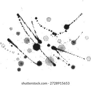 Creative halftone abstract ink splash or dots effect for artistic backgrounds. Perfect for art studio branding, creative agency portfolios, and grunge design projects.