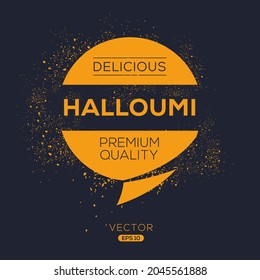 Creative (halloumi) logo, Halloumi cheese, vector illustration.