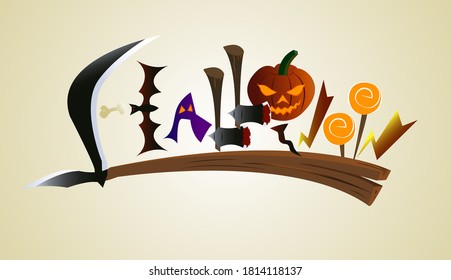 Creative halloween banner for emblem, party invitations and for website designing.