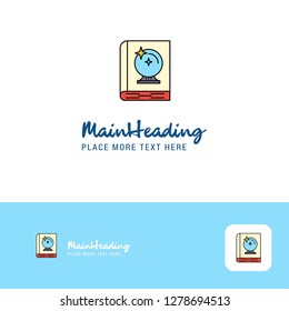 Creative Halloween book  Logo Design. Flat color Logo place for Tagline. Vector Illustration