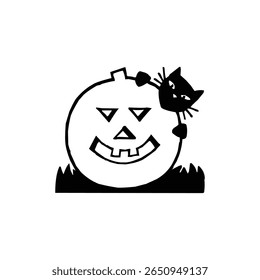 Creative Halloween icon design featuring spooky elements like pumpkins, ghosts, bats, and eerie symbols.