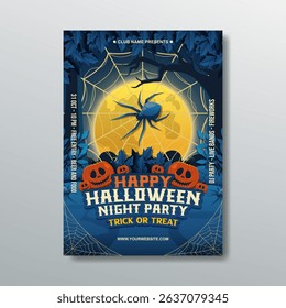 creative halloween party flyer template design