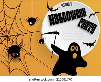 Creative Halloween party poster with message. 