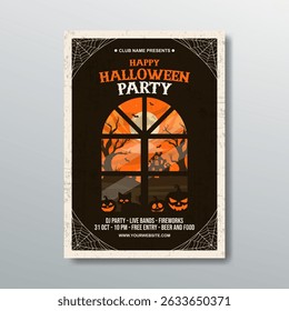 creative halloween party poster template design