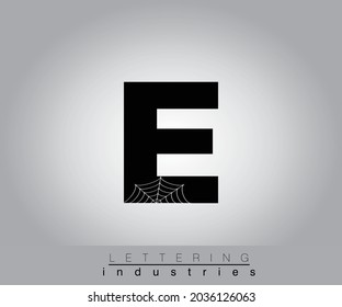 Creative Halloween Spider Web Black Letter Design