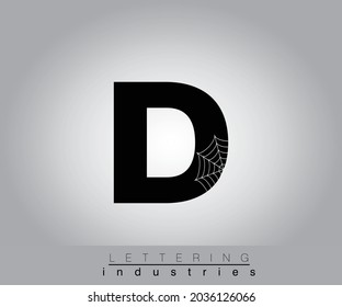 Creativo diseño de letras negras de la web de Spider Halloween