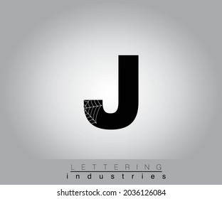 Creativo diseño de letras negras de la web de Spider Halloween