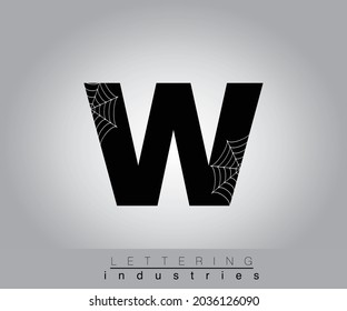 Creative Halloween Spider Web Black Letter Design