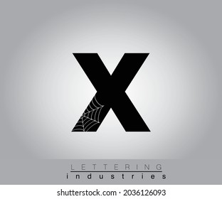 Creative Halloween Spider Web Black Letter Design