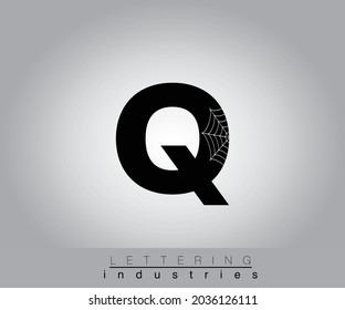 Kreatives Halloween Spider Web Black Letter Design