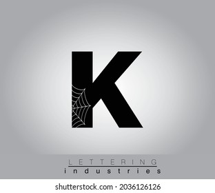 Creative Halloween Spider Web Black Letter Design