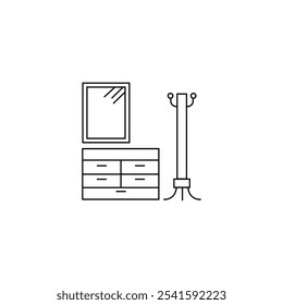 Ilustración creativa del arte de la línea del Vector del icono del pasillo.