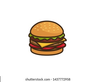 Creative Hamburger Logo Design Symbol Vector Illustration