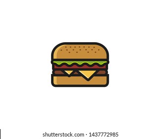 Creative Hamburger Logo Design Symbol Vector Illustration