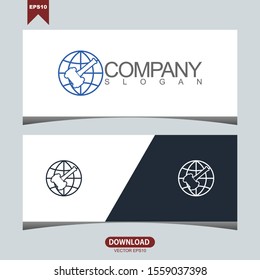 Creative hammer globe concept logo vector design template