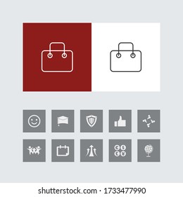 Icono de la línea de la bolsa de mano creativa con iconos bonitos. 