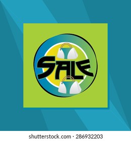 creative hand bag sale vector illustration