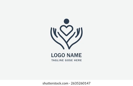 Creative hand and care logo vector monograms