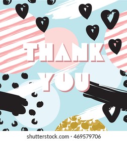 Creative hand draw card. Thank you card