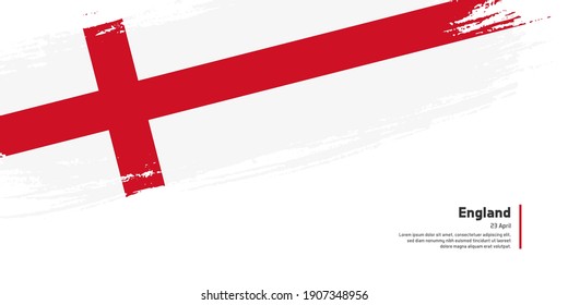 Creative hand drawing brush flag of England country for special national day