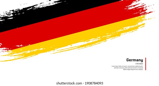 Creative hand drawing brush flag of Germany country for special german unity day