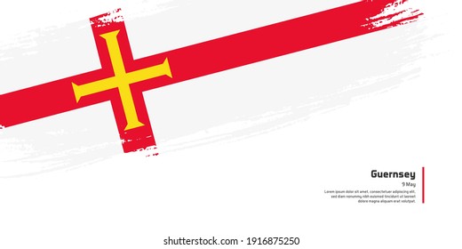 Creative hand drawing brush flag of Guernsey country for special independence day