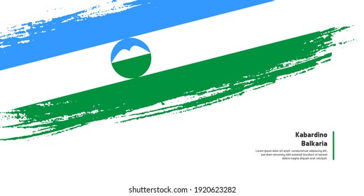 Creative hand drawing brush flag of Kabardino-Balkaria country for special national day