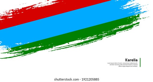 Creative hand drawing brush flag of Karelia country for special national day