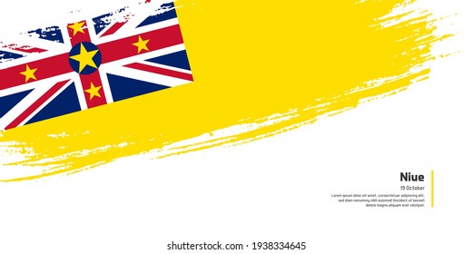 Creative hand drawing brush flag of Niue country for special national day