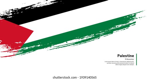Bandera del pincel de mano creativa del país palestino para el día especial de la independencia