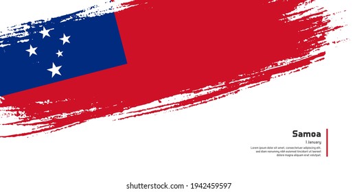 Bandera del pincel de dibujo de mano creativa del país de Samoa para el día especial de la independencia