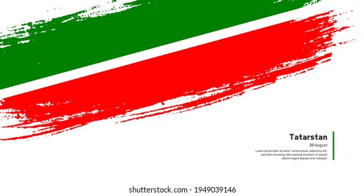 Creative hand drawing brush flag of Tatarstan country for special independence day